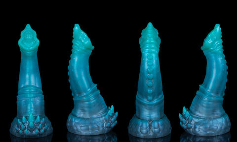 Triton - Fantasy Silicone Sea Dragon Leviathan Textured Dildo - Angles