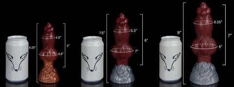 Damien - Fantasy Werewolf Knotted Canine Silicone Dildo - Dimensions