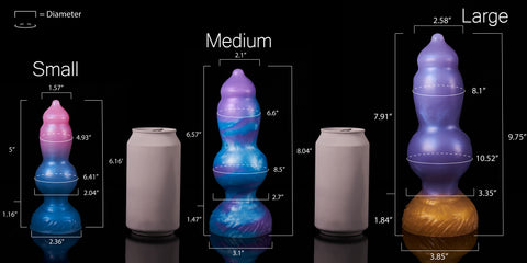 Rover - Fantasy Knotted Canine Silicone Dildo - Dimensions