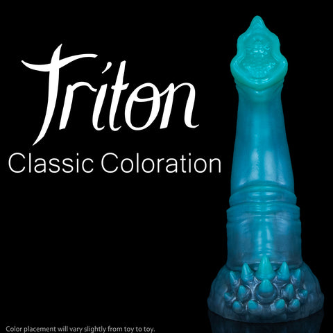 Triton - Fantasy Silicone Sea Dragon Leviathan Textured Dildo - Classic Coloration