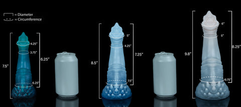 Triton - Fantasy Silicone Sea Dragon Leviathan Textured Dildo - Dimensions