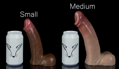 Hunter - Realistic Platinum Silicone Dildo - Size Comparison