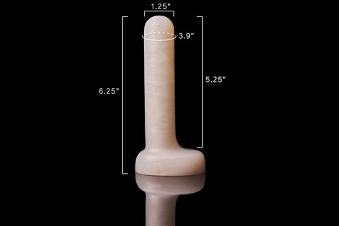 The Classic - Minimalistic Platinum Silicone Dildo - Dimensions