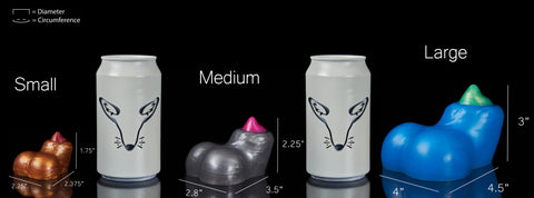 The Sheath - Platinum Silicone Fantasy Canine Packer - Dimensions
